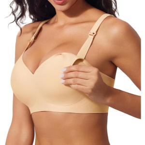 imageINNERSY Seamless Nursing Bras for Breastfeeding Maternity Bras for Pregnancy Comfortable BraletteNude