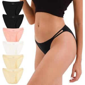imageINNERSY String Bikini Panties for Women Sexy Silky Cheeky Underwear 6PackSugar Cheese