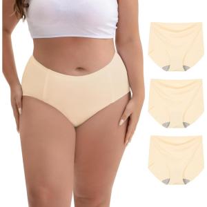 imageINNERSY Womens Plus Size XL5XL Seamless Underwear High Waisted Brief No Show Panties 3PackNude
