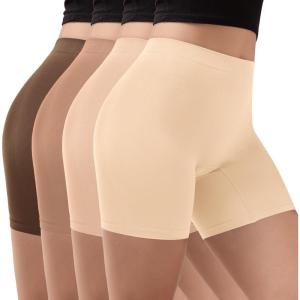 imageINNERSY Womens Slip Shorts for Under Dresses Anti Chafing Boyshorts Underwear4packautumn Maple