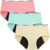 imageINNERSY Period Underwear for Teens Girls Cotton Menstrual Panties 3PackBrights