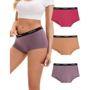 imageINNERSY Womens Period Boxers Underwear Leak Proof Menstrual Boy Shorts Panties 3PackMulberry