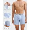 imageINNERSY Mens Bamboo Viscose Boxer Briefs Breathable Moisture Wicking Underwear 4PackIcy Blue