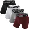 imageINNERSY Mens Bamboo Viscose Boxer Briefs Breathable Moisture Wicking Underwear 4PackDark Basics