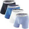 imageINNERSY Mens Bamboo Viscose Boxer Briefs Breathable Moisture Wicking Underwear 4PackIcy Blue