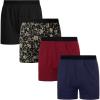 imageINNERSY Mens Boxer Shorts Loose Fit Soft Cotton Boxers for Men 4 PackRetro